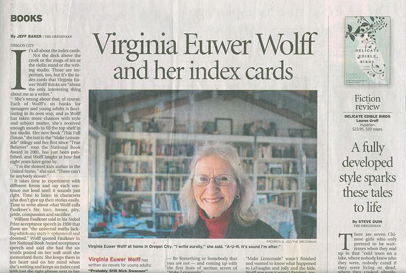 Virginia Euwer Wolff and Her Index Cards